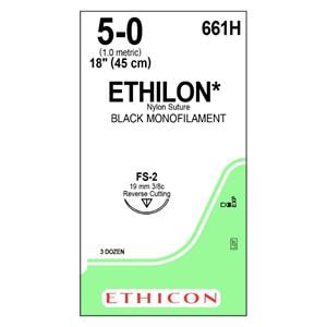 Ethilon Suture 5-0 Nylon FS-2 Black 18" Monofilament 36/Bx