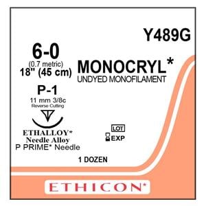 Monocryl P-1 6-0 non teinte 12/Boîte