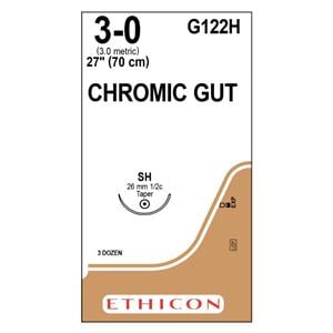 Suture 3-0 Chromic Gut SH Brown 27" Monofilament 36/Bx