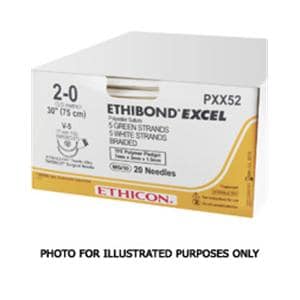 Suture 2 Polyester LR Ethibond Xtra Green 1x20" Braid 2Dz/Bx