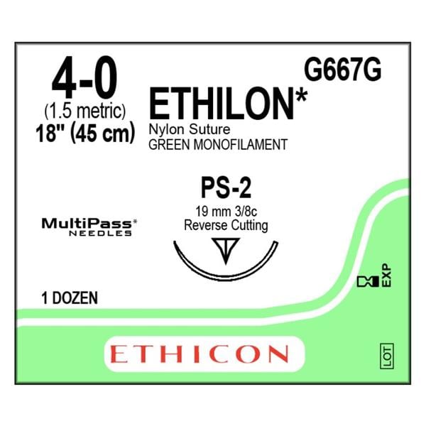 Ethilon Mono PS-2 4-0 vert 12/Boîte