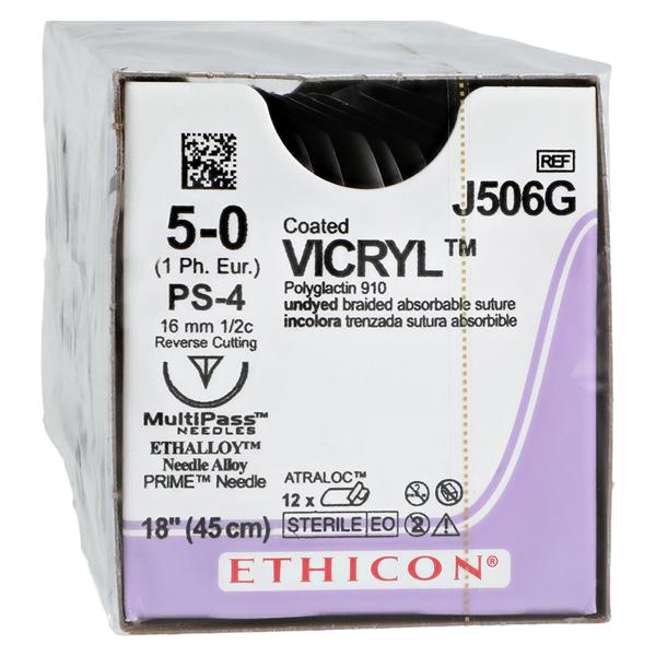 Suture Vicryl non teinte Ps-4 12/Boîte