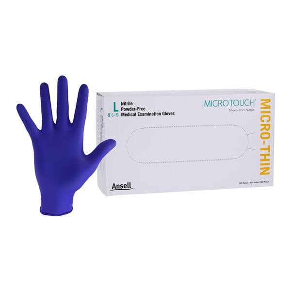 Micro-Touch Micro-Thin Exam Gloves Large Blue Non-Sterile