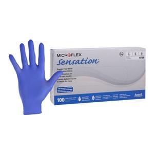 Sensation Exam Gloves Large Blue Non-Sterile