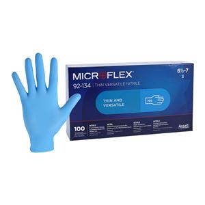 Microflex 92-134 Exam Gloves Small Light Blue Non-Sterile