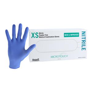 Micro-Touch Nitrile Nitrile Gants Très petit Non stérile Bleu 200/boîte, 10 BX/CA