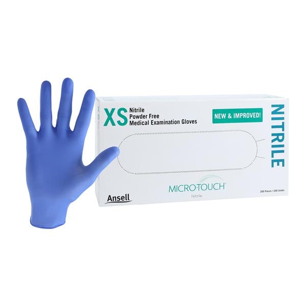 Micro-Touch Nitrile Nitrile Gants Très petit Non stérile Bleu 200/boîte, 10 BX/CA