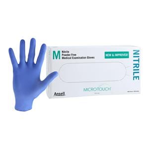 Micro-Touch Nitrile Exam Gloves Medium Blue Non-Sterile