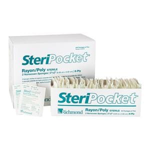 Steripocket Rayon/Polyester Blend Gauze Sponge 2x2" 8 Ply Sterile