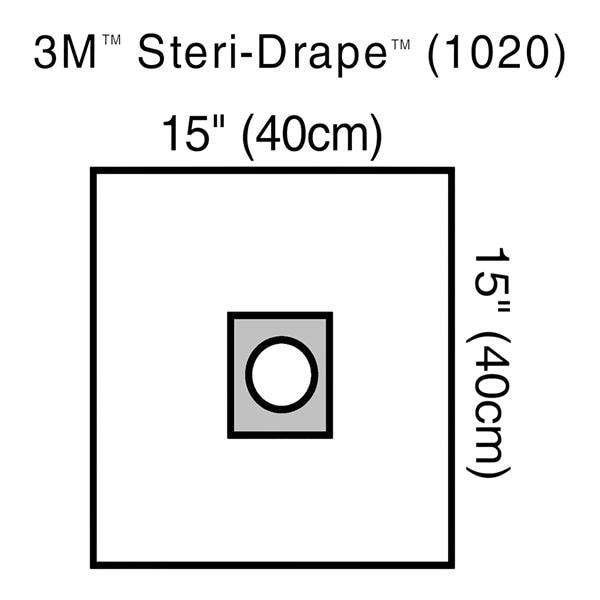 Steri-Drape 15x15" Sterile Surgical Drape Fenestrated, 4 BX/CA