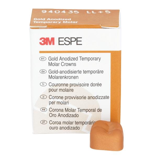 3M™ Unitek™ Gold Anodized Crowns Size 5 2nd LLM Replacement Crowns 5/Bx