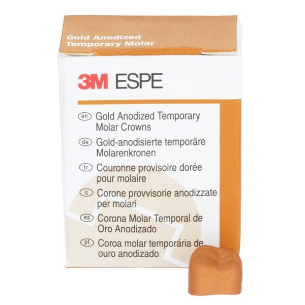 3M™ Unitek™ Gold Anodized Crowns Size 1 2nd LRM Replacement Crowns 5/Bx