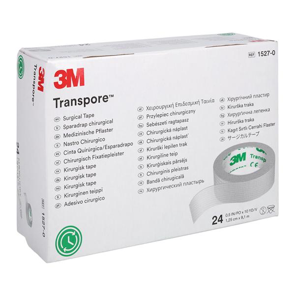 Tape Surgical Transpore Plastic .5"x10yd Adhesive Clear 24/Bx, 10 BX/CA