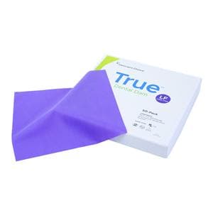 True Dental Dam LF Rubber Dam 5 in x 5 in Hvy Ga Prpl Unflvrd Unscntd 50/Bx