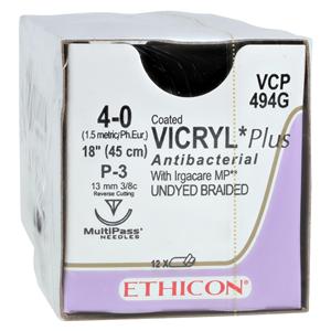 Vicryl Plus P-3 4-0 non teinte 12/Boîte