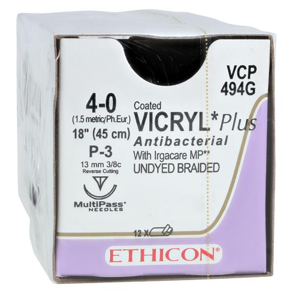 Vicryl Plus P-3 4-0 non teinte 12/Boîte