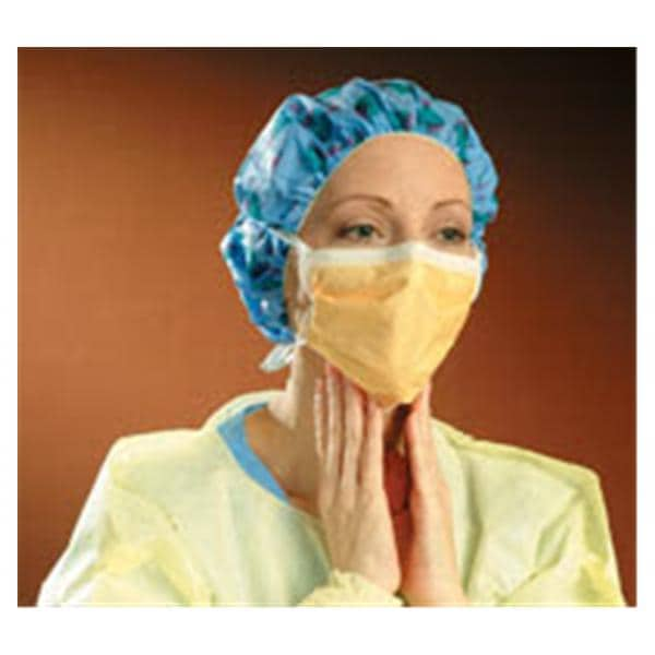 FluidShield Tie On Face Mask ASTM Level 3 Anti-Fog Orange 50/Bx