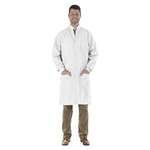 SafeWear High Perform Lab Coat SMS Fabric Small White 12/Bg