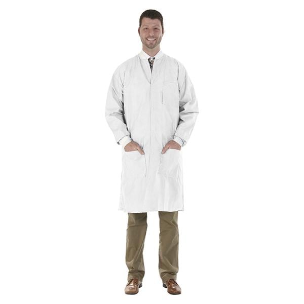 SafeWear High Perform Lab Coat SMS Fabric Small White 12/Bg