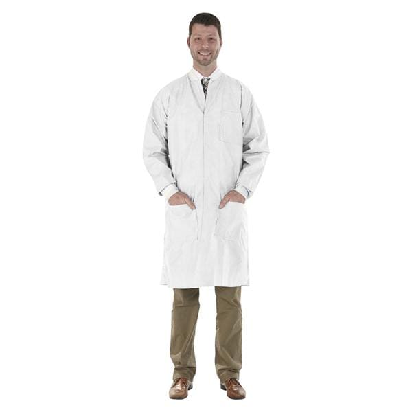 SafeWear High Perform Lab Coat SMS Fabric Medium White 12/Bg