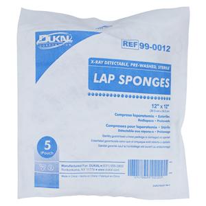 Sponge Laparotomy LF Sterile 1% Cotton 12x12" X-Ray Detectable Pre-Washed 200/Ca