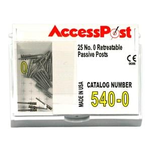 AccessPost Posts Stainless Steel Size 0 0.8 mm Yellow 25/Bx