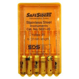 Safesider Hand Reamer 31 mm Size 20 Stainless Steel Yellow 0.02 6/Pk