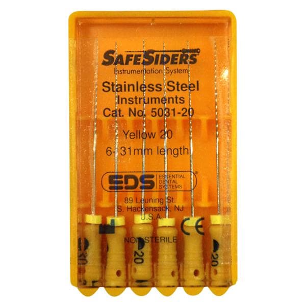 Safesider Hand Reamer 31 mm Size 20 Stainless Steel Yellow 0.02 6/Pk