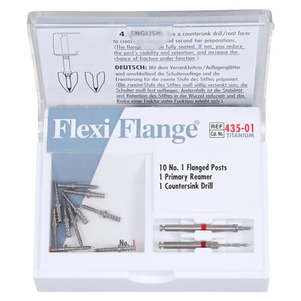 Flexi-Flange Pivots Titane Recharge Taille 1 Rouge Côtés parallèles Paquet