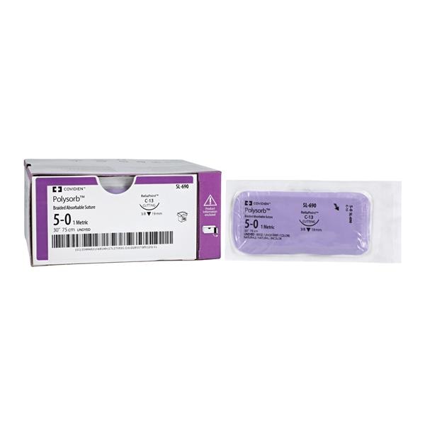 Suture 5-0 Polyester C-13 Polysorb Undyed 30" Braid pk