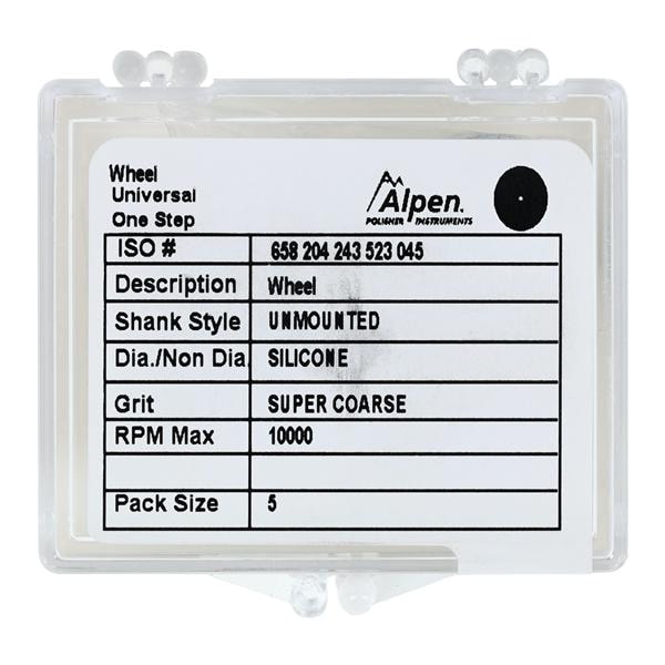 Alpen Unmounted Polisher Super Coarse Large Wheel Gray f/ Rmv/Shp/Plsh 5/Bx