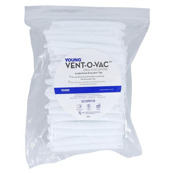 Vent-O-Vac Canules AHV Avec évent latéral 5 po 100/paquet