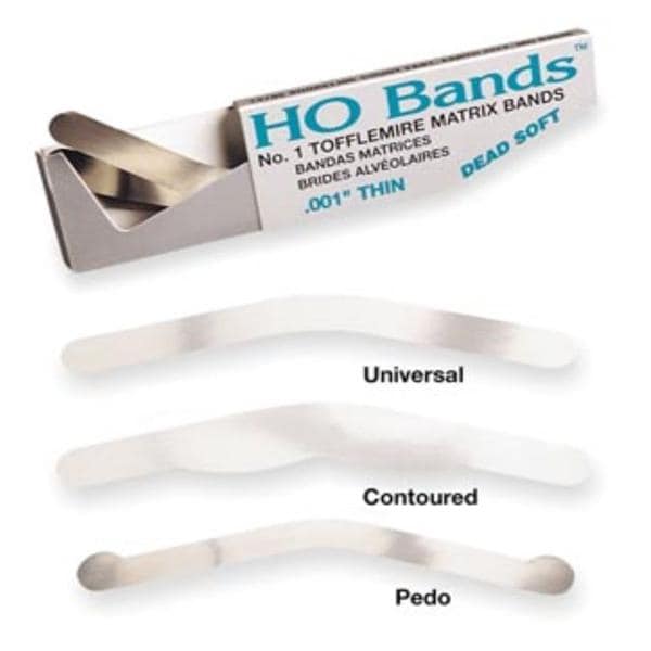 HO Bands Bande pour matrice Tofflemire ultradouce 1 Mince 0,001 po 100/paquet