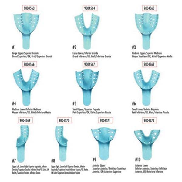 Disposable Quadrant Impression Tray Perforated 8 Upper Right / Lower Left 12/Pk