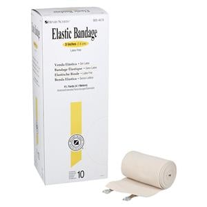 Bandage 3"x4.5yd Stretch Elastic Clip Closure Tan LF Non-Sterile 10/Bx