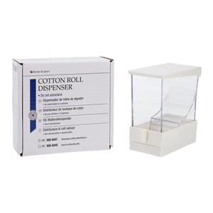 Cotton Roll Deluxe Dispenser White Acrylic Ea