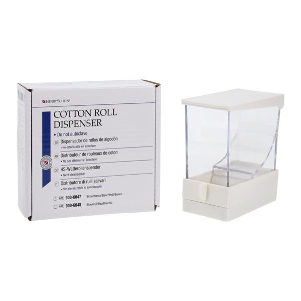 Cotton Roll Deluxe Dispenser White Acrylic Ea