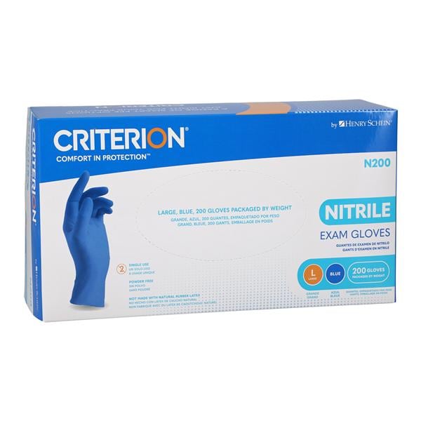 Criterion N200 Nitrile Exam Gloves Large Blue Non-Sterile