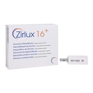 Zirlux16+ Zirconia Block Preshaded White 65mm x 25mm x 22mm 4/Pk