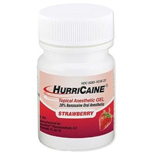 HurriCaine Anesthésique topique Gel Fraise Pot 1 oz/pot