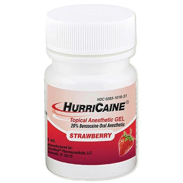 HurriCaine Anesthésique topique Gel Fraise Pot 1 oz/pot