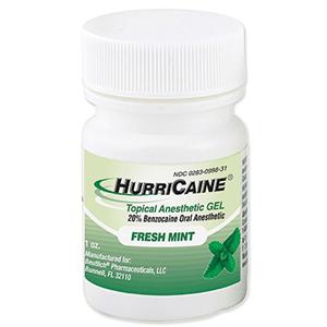 HurriCaine Anesthésique topique Gel Menthe fraîche 1 oz/pot