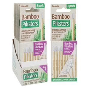 Piksters Interdental Brush Bamboo Size 1 Purple 10Pk/Bx