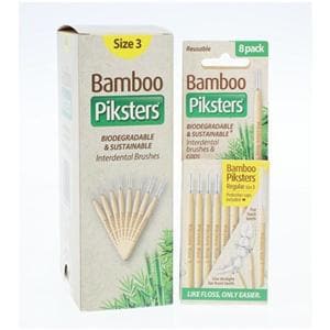 Piksters Interdental Brush Bamboo Size 3 Yellow 10Pk/Bx