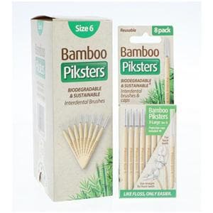 Piksters Interdental Brush Bamboo Size 6 Green 10Pk/Bx