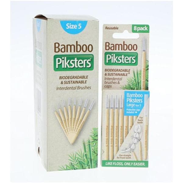 Piksters Interdental Brush Bamboo Size 5 Blue 10Pk/Bx