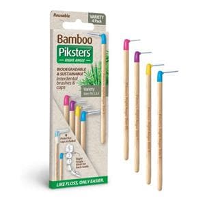 Piksters Interdental Brush Bamboo Size Assorted Variety Pack 10Pk/Bx