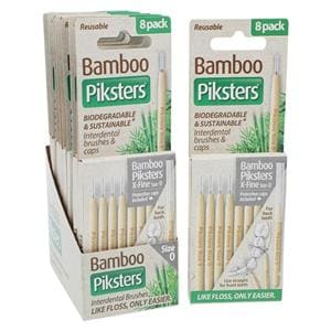 Piksters Interdental Brush Bamboo Size 0 Grey 10Pk/Bx