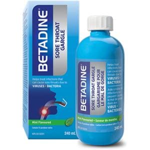 Betadine Sore Throat Gargle 240 mL Mint Bt