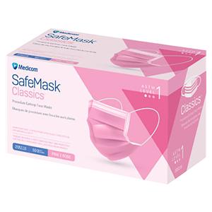 Safemask Classic Masque Bande auriculaire ASTM niveau 1 Rose 50/boîte